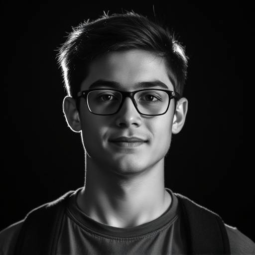 Schwarzweiss Portrait von Student 2